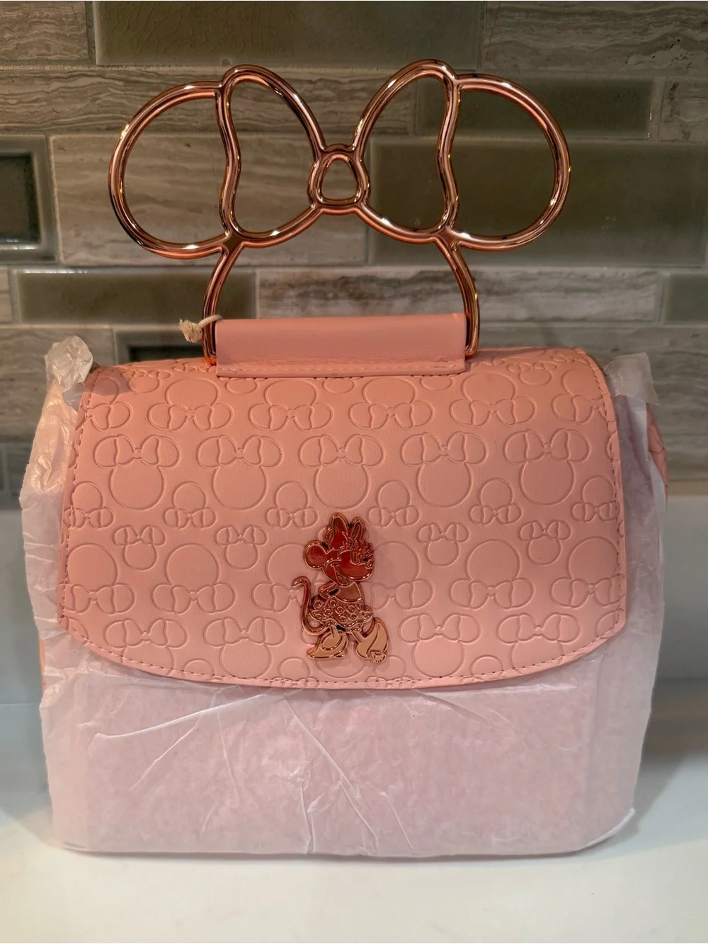 Loungefly Disney Minnie Mouse Embossed Blush Crossbody Bag 🆕🆕🆕